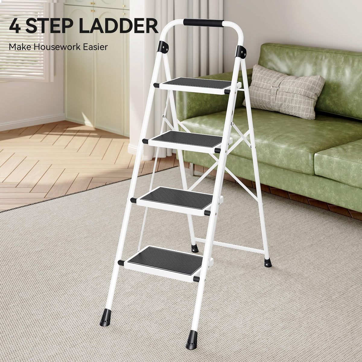 4 Step Folding Step Stool with Anti-Slip Wide Pedal S74260