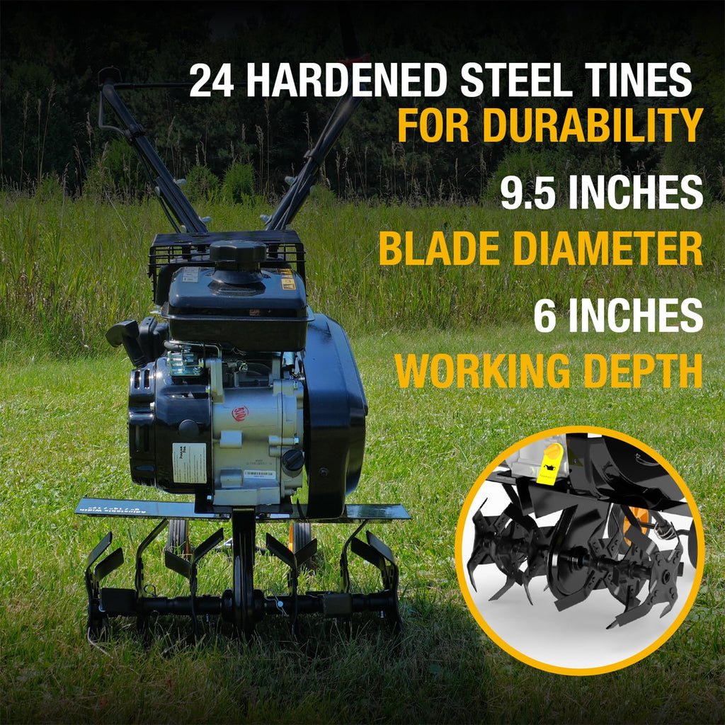2 in 1 Gas Tiller Cultivator with 79 cc Engine and Adjustable Tilling Width E779455