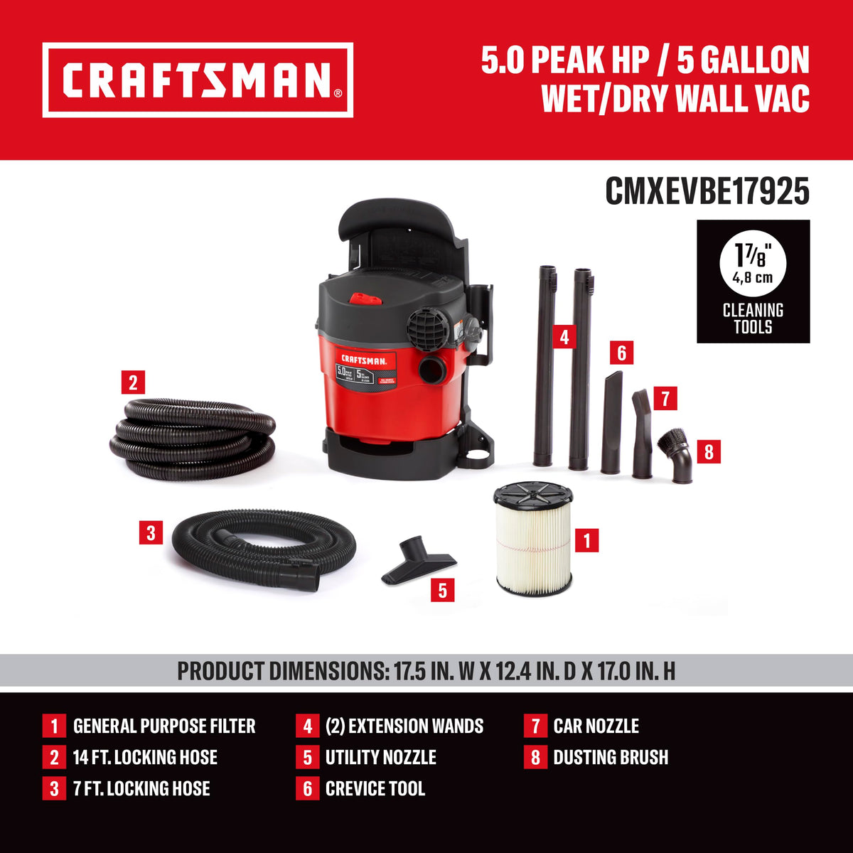 5 Gallon Wet Dry Shop Vacuum M825590