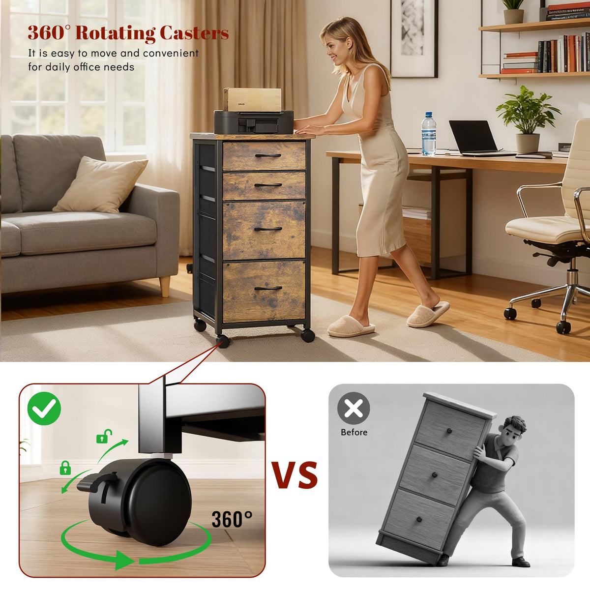 4 Drawer Rolling File Cabinet A44967