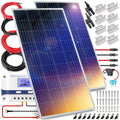 400 Watt 12V Portable Solar Starter Kit with 2 Pcs 200W Monocrystalline Set and 30A PWM Controller C9503